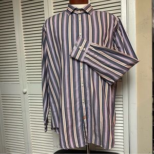 Thomas Dean Size XXL Long Sleeve Cotton Stripe